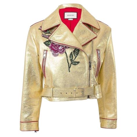 gucci gold leather casual|Gucci original leather jacket.